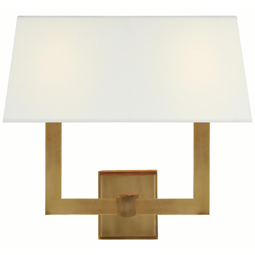 Visual Comfort Signature Collection Visual Comfort Signature Collection Chapman & Myers Square Tube Hand-Rubbed Antique Brass Sconce SL2820HAB-L2