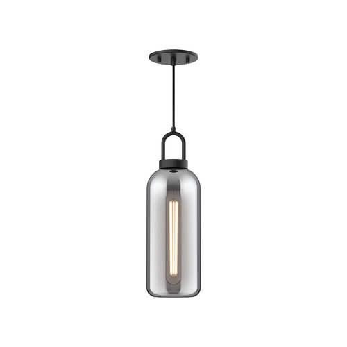 Alora Lighting Soji 15-Inch Pendant in Matte Black & Smoked by Alora Lighting PD401505MBSM