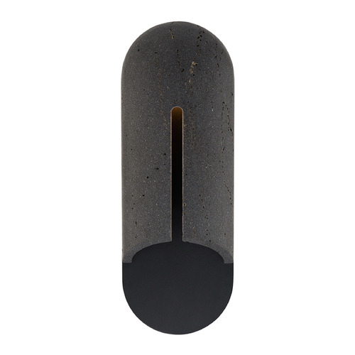 Modern Forms by WAC Lighting Modern Forms Clog Bassalt Stone & Black LED Outdoor Wall Light WS-W10516-30-BV/BK