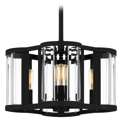 Quoizel Lighting Quoizel Lighting Quoizel Pendant Matte Black Pendant Light with Scalloped Shade QP6193MBK