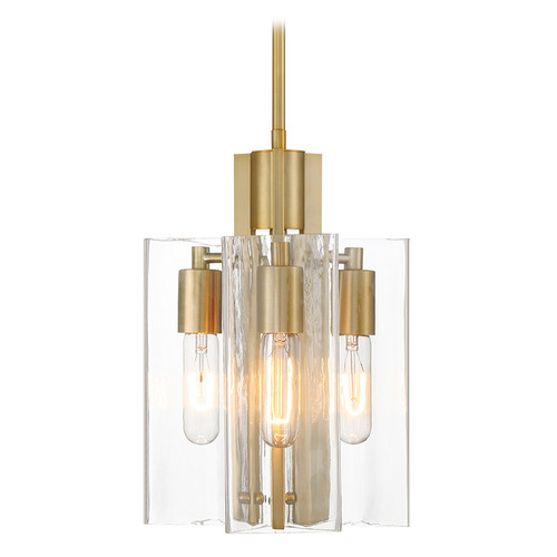 Designers Fountain Lighting Designers Fountain Latitude Brushed Gold Mini-Pendant Light with Triangle Shade D279M-9P-BG