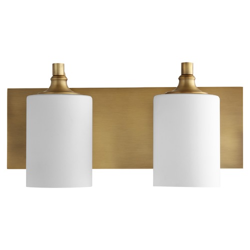 Quorum Lighting Celeste Aged Brass Bathroom Light by Quorum Lighting 5009-2-80