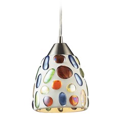 Gemstone Satin Nickel Mini-Pendant Light  - Includes Recessed Adapter Kit