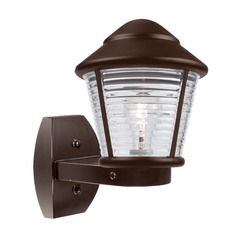 Ribbed Glass Outdoor Wall Light Bronze Costaluz by Besa Lighting