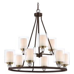 Studio 5 Painted Bronze with natural Brush Chandelier by Minka Lavery