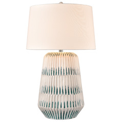 Elk Lighting Devon White & Blue LED Table Lamp with Empire Shade