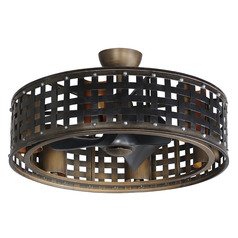 Portcullis Bronze Gilt LED Ceiling Fan by Maxim Lighting