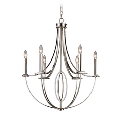 Modern Chandelier in Polished Nickel Finish