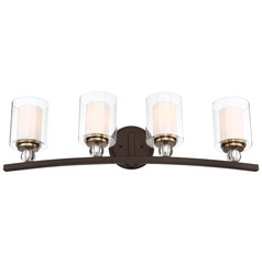 Studio 5 Painted Bronze with natural Brush Bathroom Light by Minka Lavery