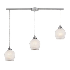 Modern Multi-Light Pendant Light with White Glass and 3-Lights