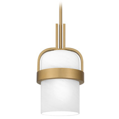 Quoizel Lighting Duval Aged Brass Mini-Pendant Light with Cylindrical Shade