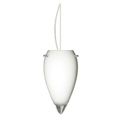 Besa Lighting Juli Satin Nickel LED Mini-Pendant Light with Teardrop Shade