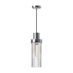 Kent Fluted Glass Mini Pendant in Chrome by Alora Lighting