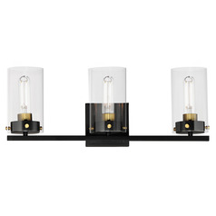Maxim Lighting Pinn Black & Satin Brass Bathroom Light
