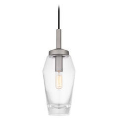 Quoizel Lighting Quoizel Piccolo Pendant Antique Nickel Mini-Pendant Light with Abstract Shade
