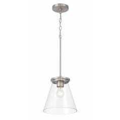 Craftmade Lighting Connell Brushed Polished Nickel Mini-Pendant Light with Conical Shade