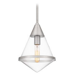 Quoizel Lighting Quoizel Piccolo Pendant Brushed Nickel Mini-Pendant Light with Conical Shade