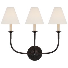 Thomas OBrien Piaf Triple Sconce in Aged Iron by Visual Comfort Signature
