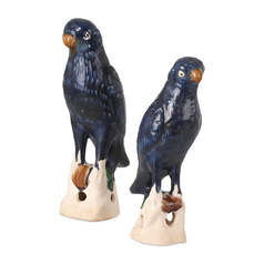 Currey and Company Tang Antique Blue & Off-White Sculpture