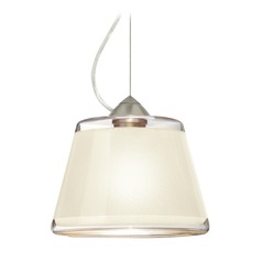 Besa Lighting Pica Satin Nickel Pendant Light with Empire Shade