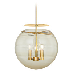 Hudson Valley Lighting Gill Aged Brass LED Pendant Light with Globe Shade