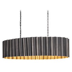 Maxim Lighting Allegra Gunmetal & Gold Island Light with Scalloped Shade
