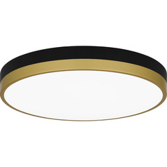 Weldin 15-Inch LED Flush Mount in Black & Gold by Quoizel Lighting