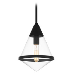 Quoizel Lighting Quoizel Piccolo Pendant Matte Black Mini-Pendant Light with Conical Shade