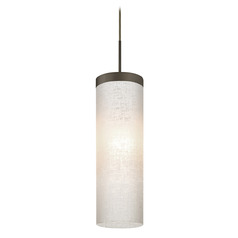 Besa Lighting Friz Bronze LED Mini-Pendant Light with Cylindrical Shade
