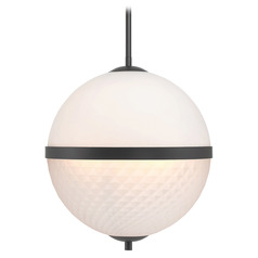Designers Fountain Dia Matte Black Pendant Light with Globe Shade