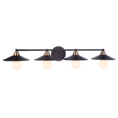 Isaac Flat Black & Satin Brass Bathroom Light by Craftmade Lighting
