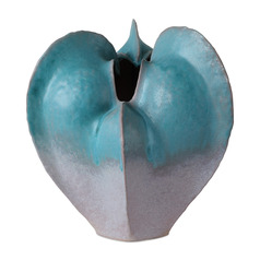 Currey and Company Free-Form Blue & Dark Gray Vase