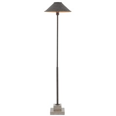 Fudo Floor Lamp in Mole Black/Gold Leaf/Polished Concrete by Currey 