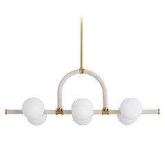 Harrison 42-Inch Linear Chandelier in Brass & Cream by Arteriors Home