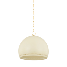 Etna 18-Inch Pendant in Brass & Cream by Mitzi by Hudson Valley
