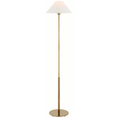 Visual Comfort Signature Collection Hackney Hand-Rubbed Antique Brass Floor Lamp with Coolie Shade