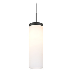 Besa Lighting Friz Black LED Mini-Pendant Light with Cylindrical Shade