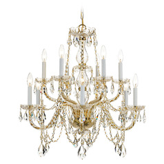 Crystorama Lighting Traditional Crystal Polished Brass Crystal Chandelier