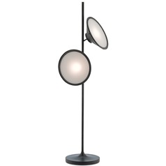 Bulat Floor Lamp in Antique Black/White Opaque by Currey & Company