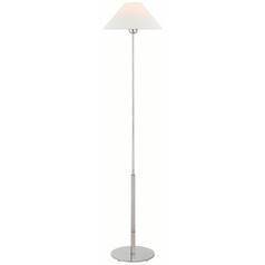 Visual Comfort Signature Collection Hackney Polished Nickel Floor Lamp with Coolie Shade