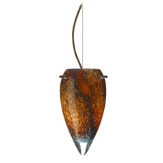 Besa Lighting Juli Bronze LED Mini-Pendant Light with Teardrop Shade