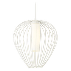 Z-Lite Savanti Textured White Pendant Light with Cylindrical Shade