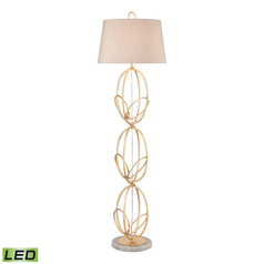 Elk Lighting Morely Gold Leaf & White LED Floor Lamp with Empire Shade