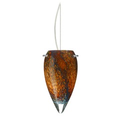Besa Lighting Juli Satin Nickel LED Mini-Pendant Light with Teardrop Shade