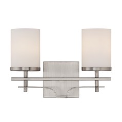 Colton 13.50-Inch Satin Nickel Bathroom Light by Savoy House