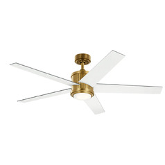 Brahm 56-Inch LED Ceiling Fan in Natural Brass by Kichler Lighting