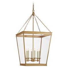 Chapman & Myers Launceton Square Lantern in Brass by Visual Comfort Signature