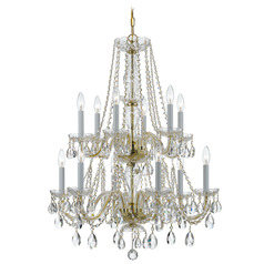 Crystorama Lighting Traditional Crystal Polished Brass Crystal Chandelier
