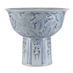 Currey and Company Ming Blue & Off-White Bowl