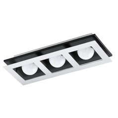 Bellamonte Chrome, Brushed Aluminum & Black LED Flush Mount by Eglo Lighting